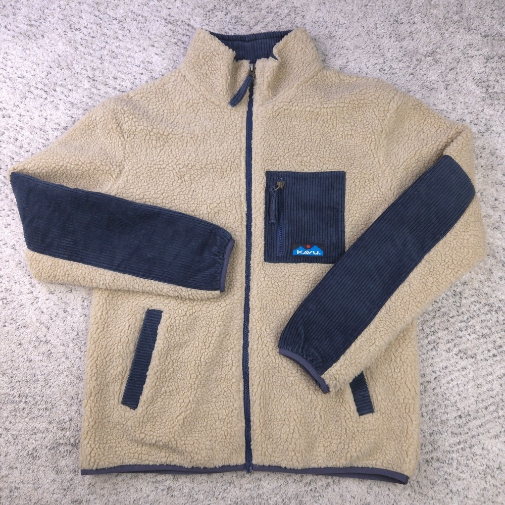 Kavu Jacket Womens XS Sherpa Pearsoll Full Zip Fleece Corduroy Made In Nepal GUC